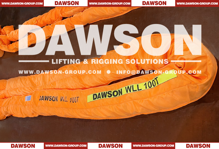 WLL 100T Polyester Round Slings, 100000KG Heavy Duty Lifting Round Slings - Dawson Group Ltd. - China Manufacturer, Factory
