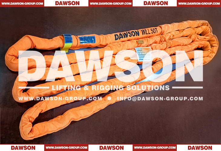 WLL 50T Polyester Round Slings, 50000KG Heavy Duty Lifting Round Slings - Dawson Group Ltd. - China Factory, Manufacturer