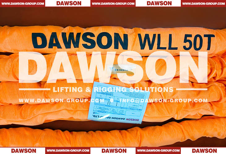 WLL 50T Polyester Round Slings, 50000KG Heavy Duty Lifting Round Slings - Dawson Group Ltd. - China Factory, Supplier