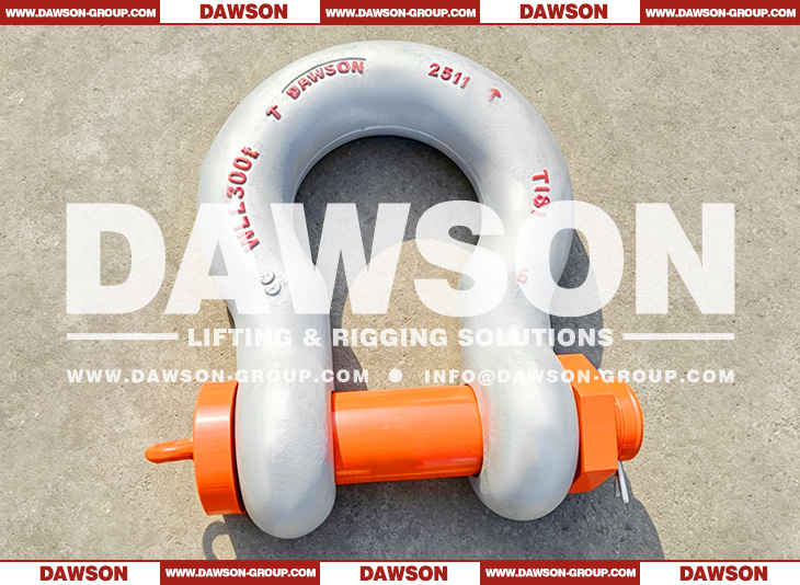 DAWSON&reg; ORANGEPIN&reg; Grade T8 DG2140 Forged Alloy Steel Bow Shackle with Safety Pin, G8 Class Bolt Type Anchor Shackle - Dawson Group Ltd. - China Supplier