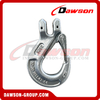 DS1004 G100 Dacromet Forged Clevis Sling Hook with Safety Latch for Chain Sling Fitting, Forged Clevis Slip Hook