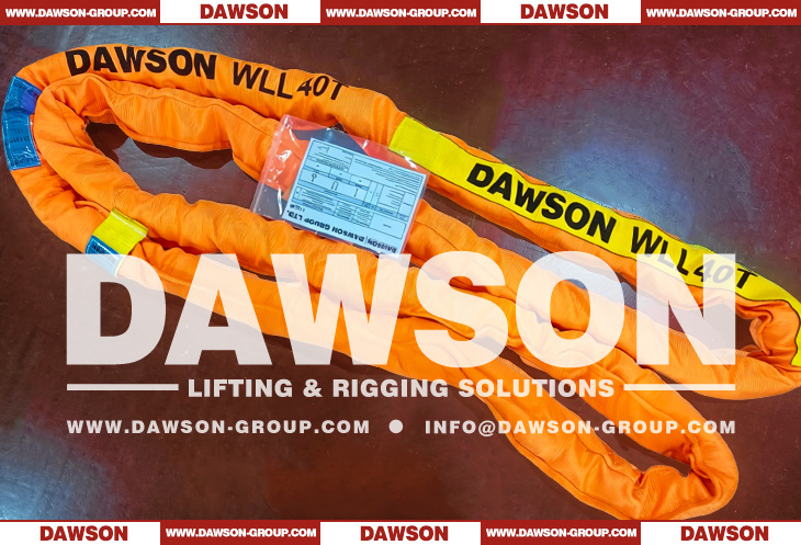 WLL 40T Polyester Round Slings, 40000KG Heavy Duty Lifting Round Slings - Dawson Group Ltd. - China Manufacturer, Supplier