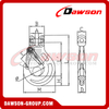 DS1004 G100 6-22MM Forged Clevis Sling Hook with Safety Latch for Chain Sling Fitting, Forged Clevis Slip Hook