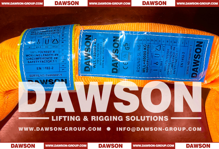 WLL 40T Polyester Round Slings, 40000KG Heavy Duty Lifting Round Slings - Dawson Group Ltd. - China Manufacturer